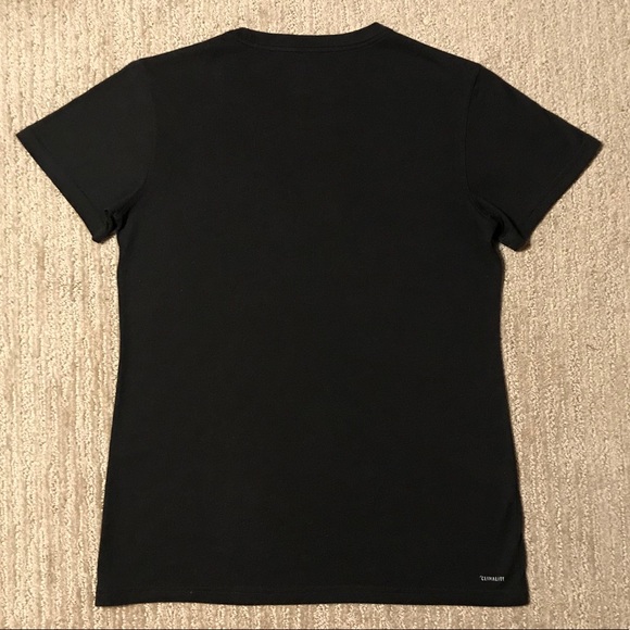 Women’s Black & Silver Outline Adidas Graphic T-Shirt In Size Small - Picture 2 of 10
